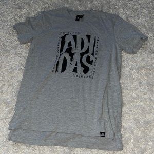 Men’s Adidas gray “3 stripe” short sleeve t-shirt, size:medium